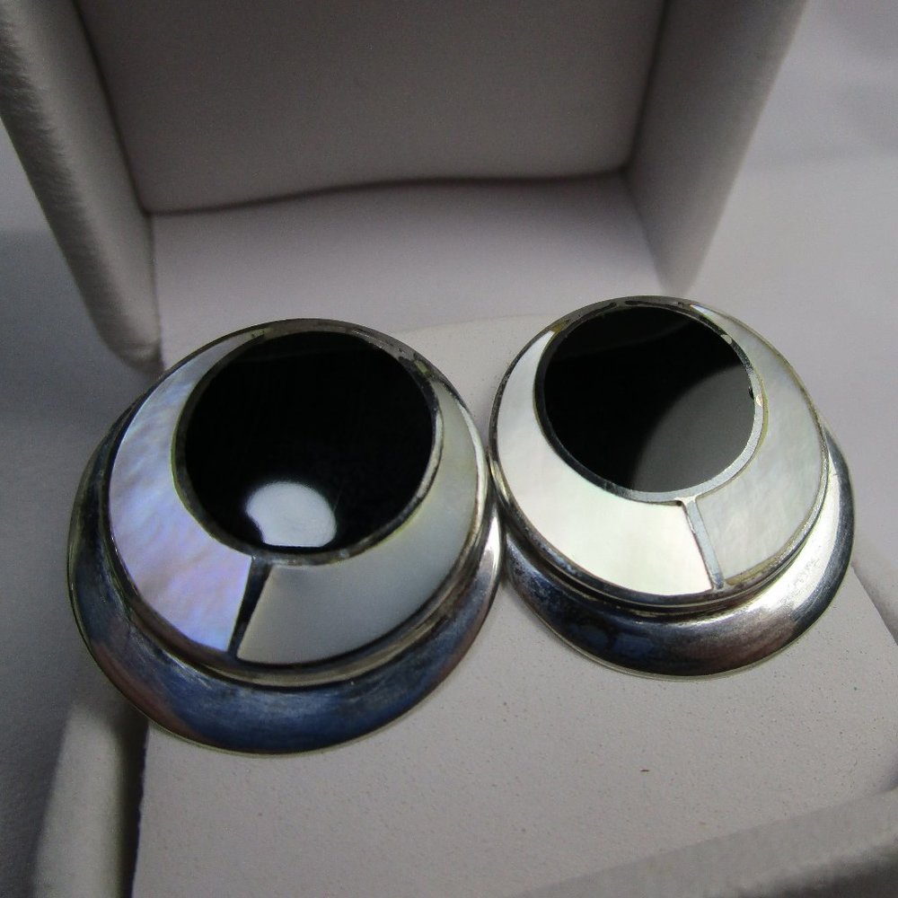 Vintage Chapal Zenray Onyx/Mother of Pearl/Silver